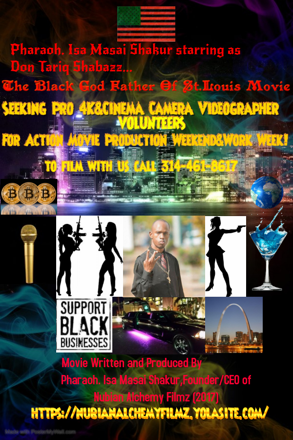 St. Louis Sci-Gangsta Action movie needing 4K videographers w/ cameras.