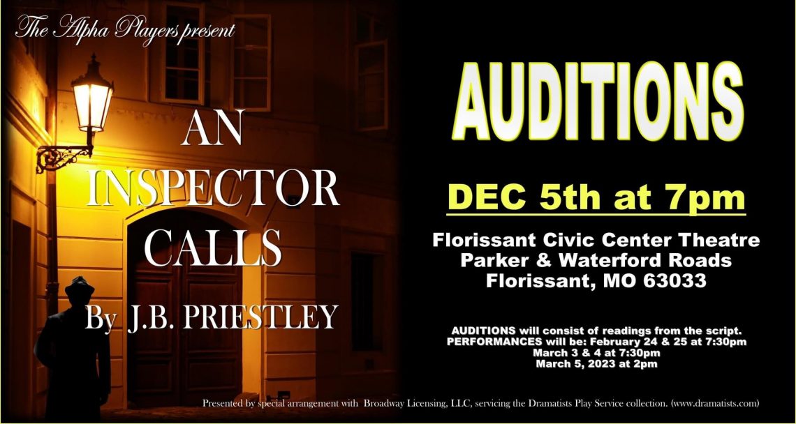 AUDITIONS for “An Inspector Calls”
