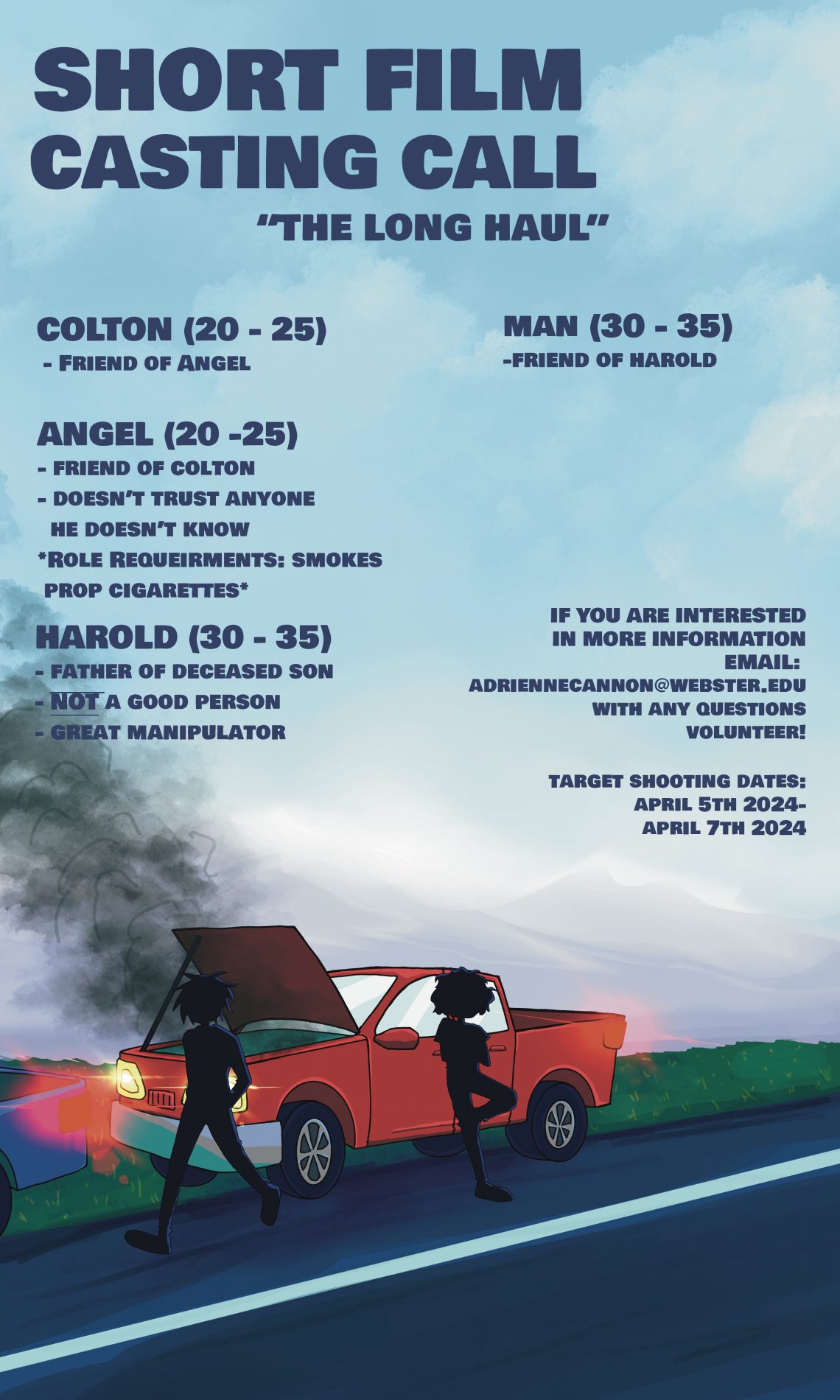 SHORT FILM CASTING CALL “THE LONG HAUL- Webster Univ. Senior Overview