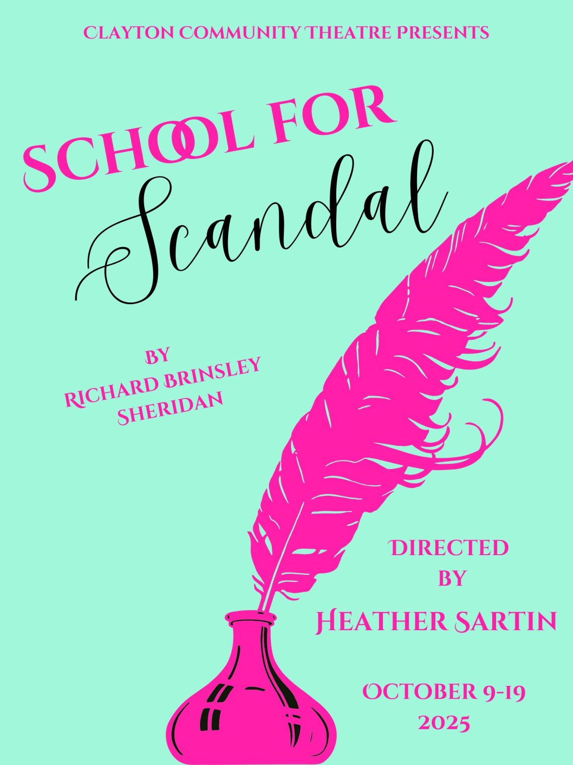 THE SCHOOL FOR SCANDAL at Clayton Community Theatre